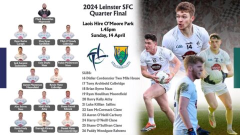 Kildare Senior Team Named for Sunday