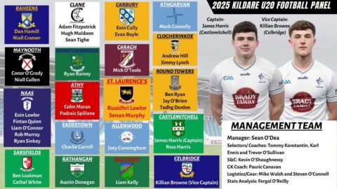 Andrew Hill and Jimmy Lynch named on Kildare u20 Team