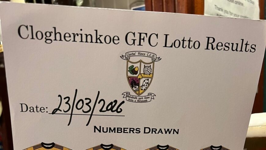 Clogherinkoe Lotto Result March 23rd