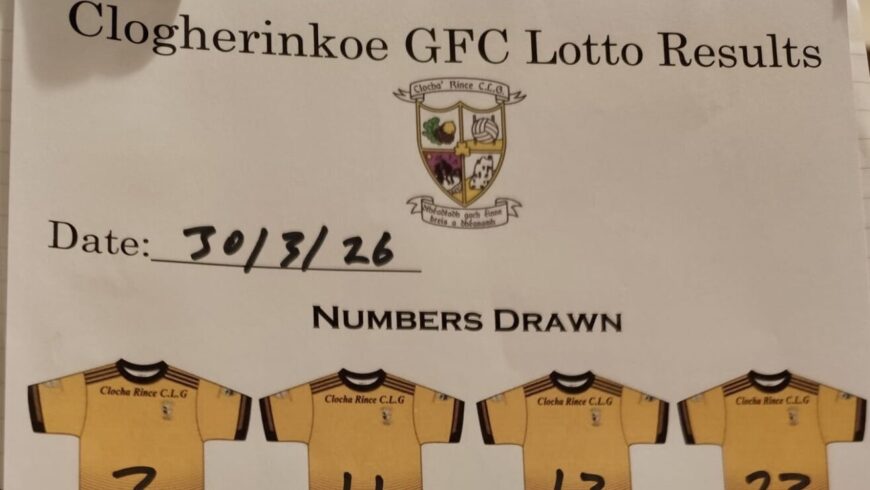 Clogherinkoe Lotto Result- March 30th